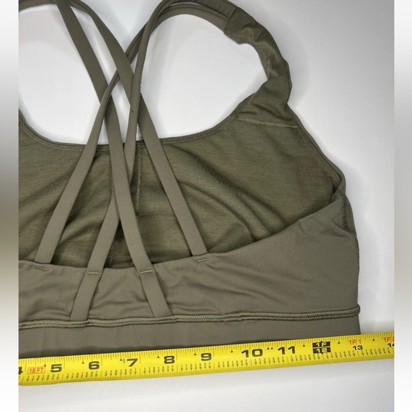 Lululemon Sports Bra Energy Exhale Green Women’s 8 Workout Gym Yoga Activewear - Picture 6 of 7